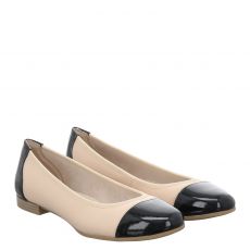  Tamaris, Da.-ballerina, Glattleder-Ballerina in nude für Damen