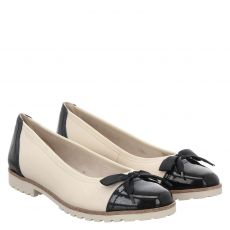  Tamaris, Woms Ballerina, Glattleder-Ballerina in beige für Damen
