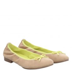  Tamaris, Da.-ballerina, Veloursleder-Ballerina in beige für Damen