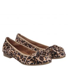  Tamaris, Da.-ballerina, Veloursleder-Ballerina in braun für Damen