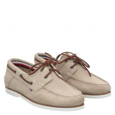  Tommy Hilfiger, Boat Shoe, Veganes Leder-Halbschuh in beige für Herren