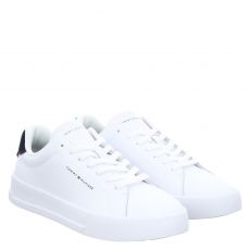  Tommy Hilfiger, Th Court Lth, Glattleder-Sneaker in weiß für Herren