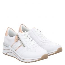  Remonte, Fs Halbschuh, Glattleder-Sneaker in weiß für Damen