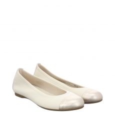  Gabor, Weiß, Glattleder-Ballerina in offwhite für Damen