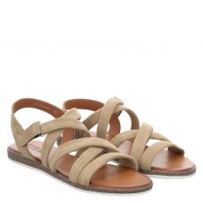  Sailer, Sandale, flache Veloursleder-Sandale in beige für Damen