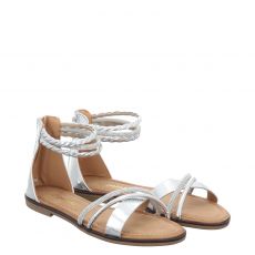  Palado flache Kunstleder-Sandale in silber für Damen