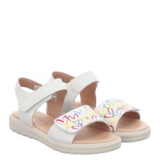  Schuhengel, Weiß, Glattleder-Sandale in offwhite für Kinder