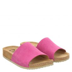  Mubb, Rot, Veloursleder-Hausschuh in pink für Damen