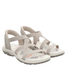  Skechers, Slip-ins:reggae Slim, flache Gummi (synth.)-Sandale in beige für Damen