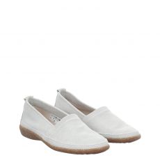  Portania, Cindy, klassischer Veloursleder-Slipper in silber für Damen