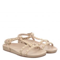  Kennel & Schmenger, Love, flache Glattleder-Sandale in beige für Damen