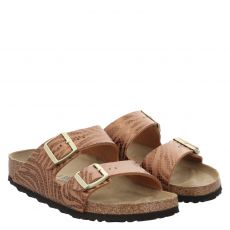  Birkenstock, Arizona Syn Soft Zebra Pecan, Synthetik-Pantolette in braun für Damen