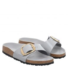  Birkenstock, Madrid Bb Lena Schmal, Lackleder-Pantolette in grau für Damen