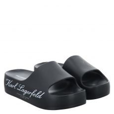 Karl Lagerfeld, Kobo Ii Hotel Logo Slide, Gummi (synth.)-Slides & Zehentrenner in schwarz für Damen