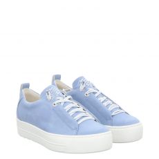  Paul Green, 0077-5017-337/pauls, Veloursleder-Halbschuh in hellblau für Damen