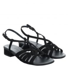  Paul Green, 0077-6147-027/sandalette, Textil-Sandalette in schwarz für Damen