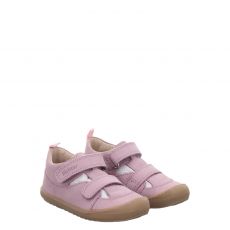  Richter, Blau, Veloursleder-Lauflernsandale in rosa für Kinder