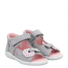  Ricosta, Sylvie, Glattleder-Lauflernsandale in grau für Kinder