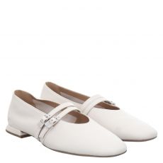  Högl, Weiß, Glattleder-Ballerina in beige für Damen