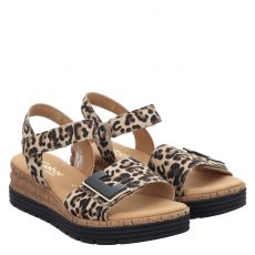  Gabor, Braun, flache Veloursleder-Sandale in beige für Damen
