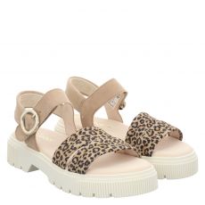  Gabor, Braun, flache Veloursleder-Sandale in beige für Damen
