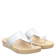  Softclox, Lola, Glattleder-Slides & Zehentrenner in silber für Damen