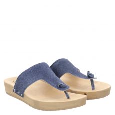  Softclox, Lola, Nubukleder-Slides & Zehentrenner in blau für Damen