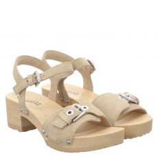  Softclox, Pepita, Veloursleder-Sandalette in beige für Damen