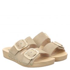  Softclox, Lena, Veloursleder-Pantolette in beige für Damen