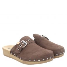  Softclox, Leslie, Veloursleder-Pantolette in braun für Damen