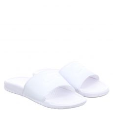  Nike, Benassi Jdi Womens Slide, Kunstleder-Pantolette in weiß für Damen