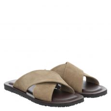  Fernando Strappa Nubukleder-Pantolette in beige für Herren