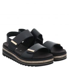  Remonte, Sandale, flache Kunstleder-Sandale in schwarz für Damen