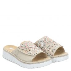  Rieker, Fsk Damen Sandalen, Kunstleder-Pantolette in beige für