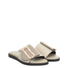  Noa Harmon, Beige, Kunstleder-Pantolette in taupe für Damen