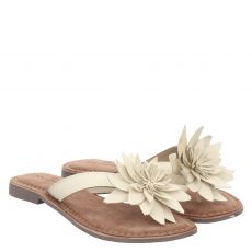  Schuhengel, Beige, Glattleder-Slides & Zehentrenner in offwhite für Damen