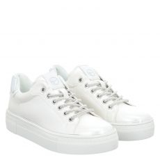  Tamaris, Da.-schnürer, Kunstleder-Sneaker in silber für Damen