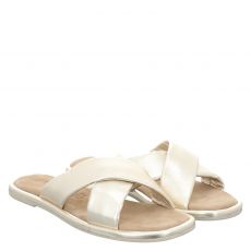  Tamaris, Women Slides, Glattleder-Pantolette in gold für Damen