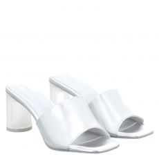  Tamaris, Women Slides, Glattleder-Pantolette in silber für Damen