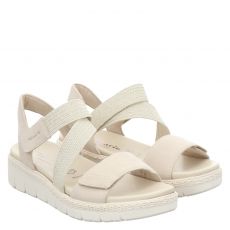  Tamaris, Klettverschluss/relax-fit, flache Veloursleder-Sandale in offwhite für Damen