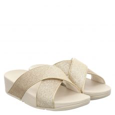 Fitflop, Lulu Glitterdust Cross Slides, Sonstige-Slides & Zehentrenner in gold für Damen