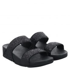  Fitflop, Lulu Glitter Slides, Textil-Slides & Zehentrenner in schwarz für Damen