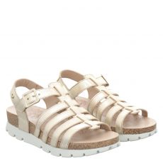  Panama Jack flache Glattleder-Sandale in gold für Damen