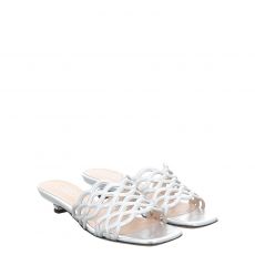  Fraipe, Isa, Glattleder-Pantolette in silber für Damen
