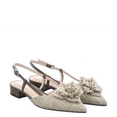  Fraipe, Gioia, klassischer Textil-Slipper in beige für Damen