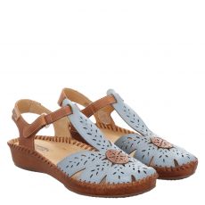  Pikolinos, Vallarta, Glattleder-Sandalette in blau für Damen