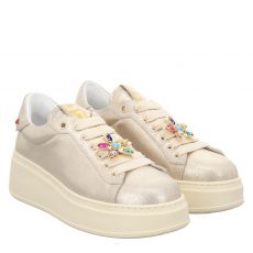  Gio+ Glattleder-Sneaker in gold für Damen