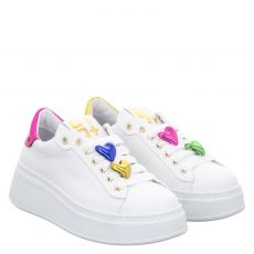  Gio+ Glattleder-Sneaker in weiß für Damen