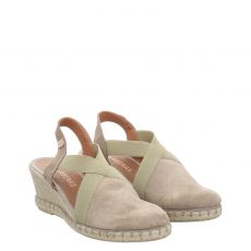  Verbenas, Milena Serraje, Veloursleder-Sandalette in beige für Damen