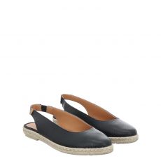  Verbenas, Kiara, flache Glattleder-Sandale in schwarz für Damen